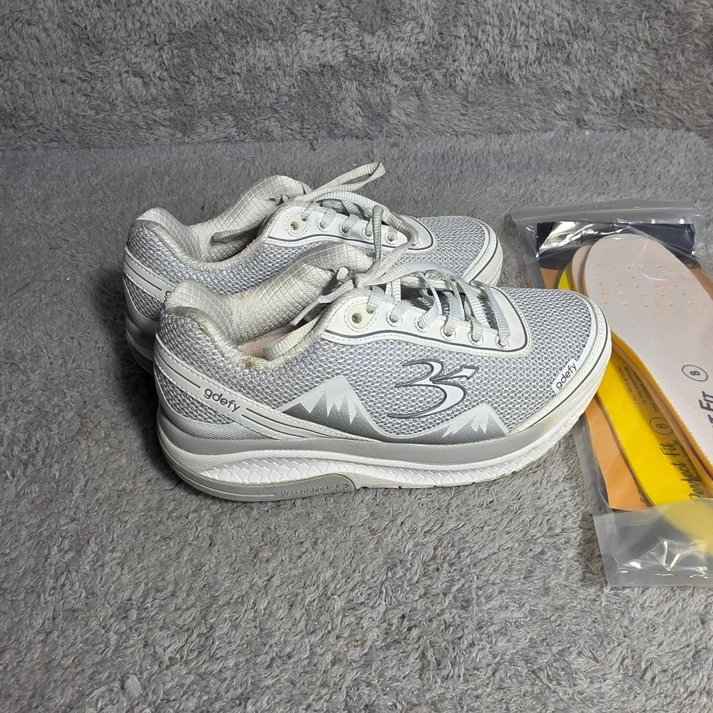 Gravity Defyer GDefy Mighty Walk Womens 8 M White Gray Shoes‎ Sneakers